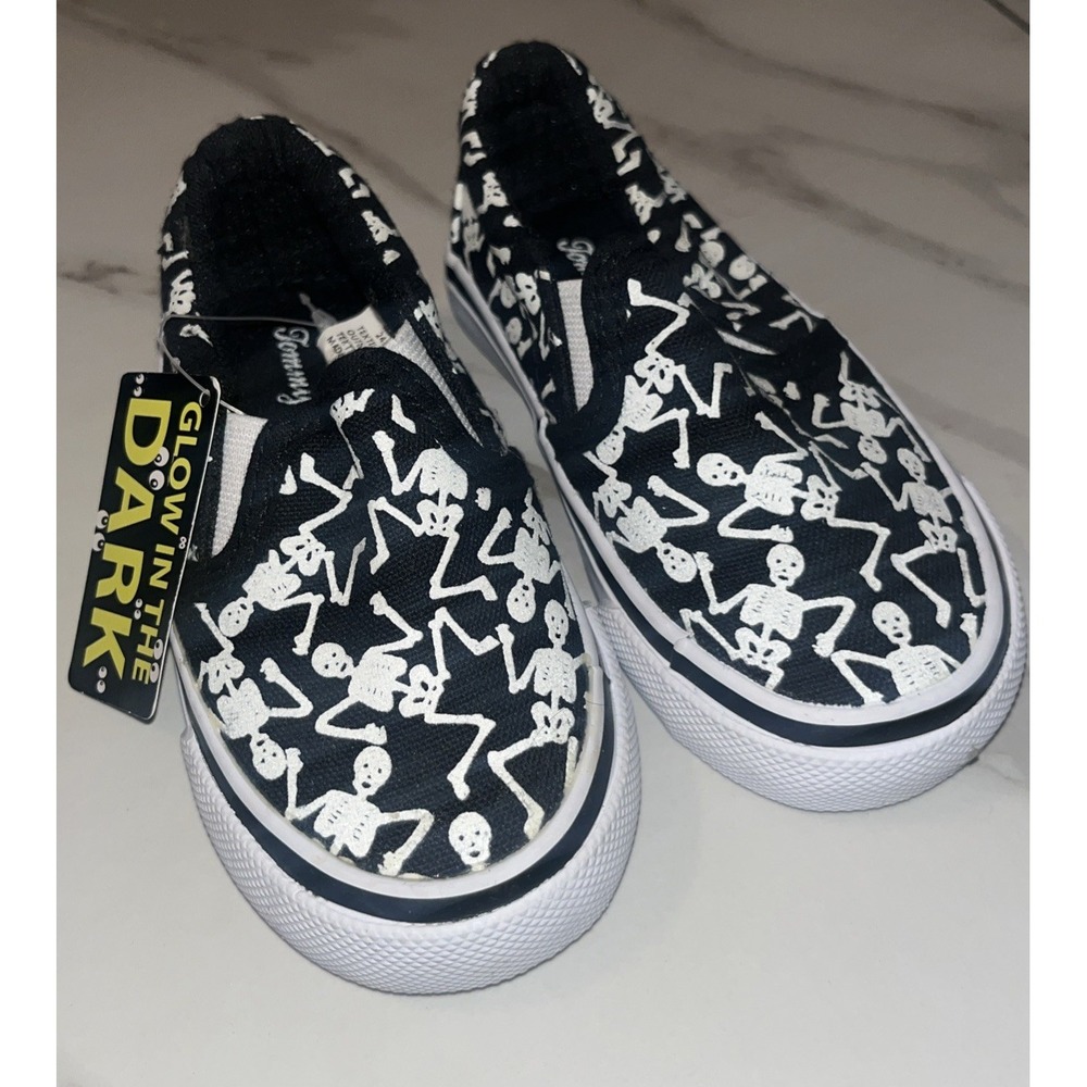 Tommy Bahama Toddler 6 Skeleton Bones Glow-in-the-Dark Halloween Shoes Canvas
